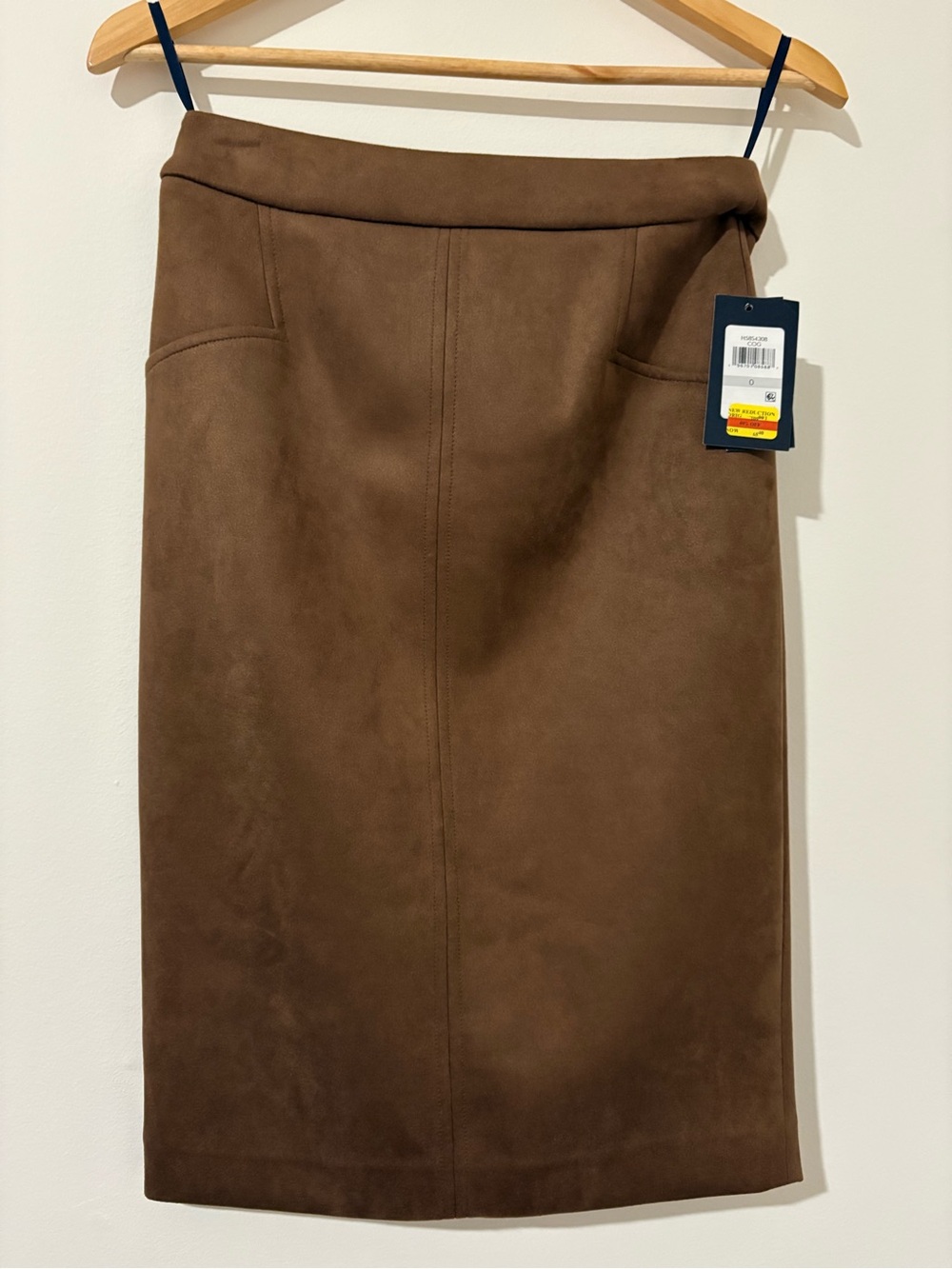 Tommy Hilfiger Brown Faux Suede Pencil Skirt Size 0 NWT